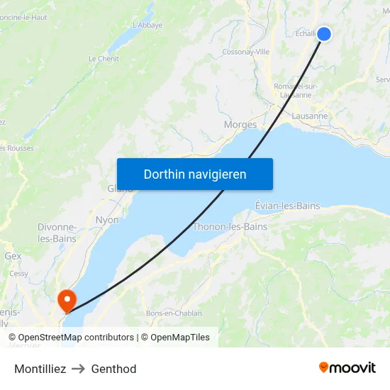 Montilliez to Genthod map
