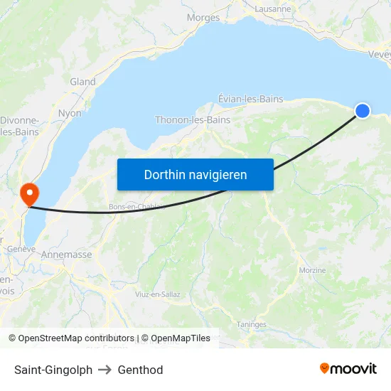 Saint-Gingolph to Genthod map
