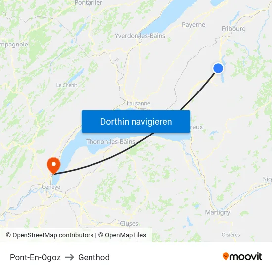 Pont-En-Ogoz to Genthod map