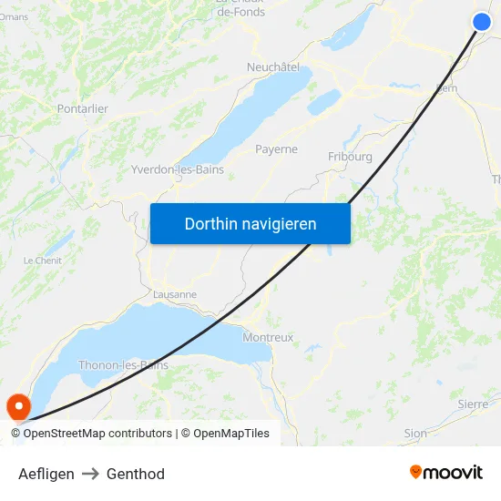 Aefligen to Genthod map