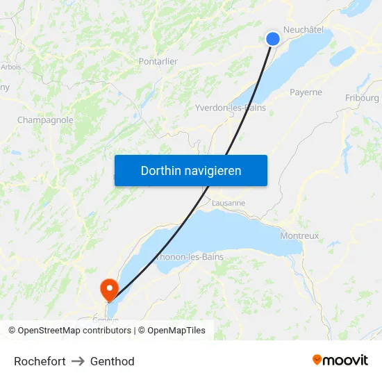 Rochefort to Genthod map