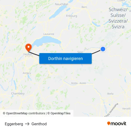 Eggerberg to Genthod map