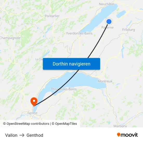 Vallon to Genthod map
