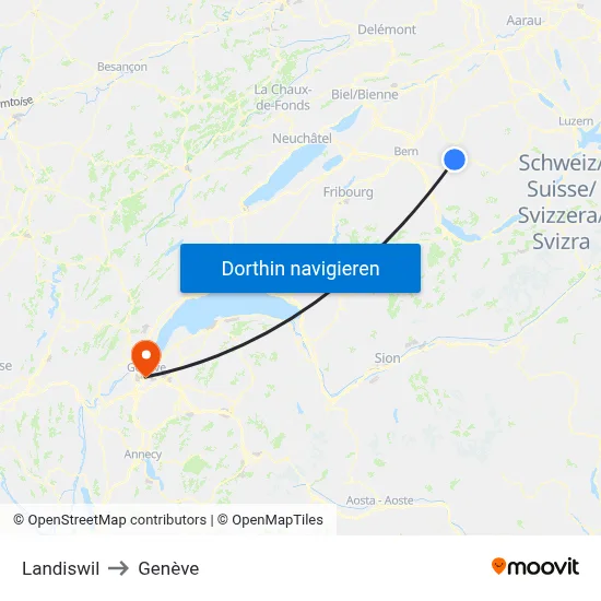 Landiswil to Genève map