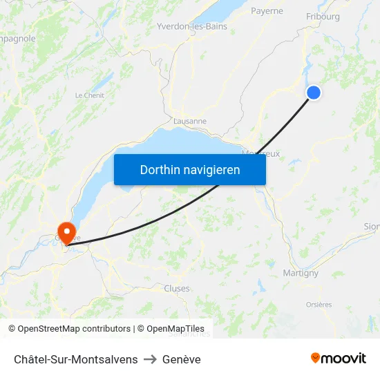 Châtel-Sur-Montsalvens to Genève map