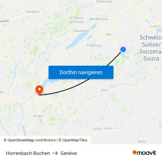 Horrenbach-Buchen to Genève map