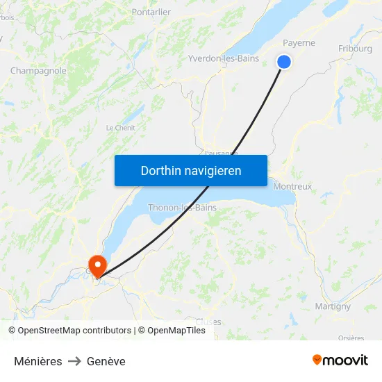 Ménières to Genève map