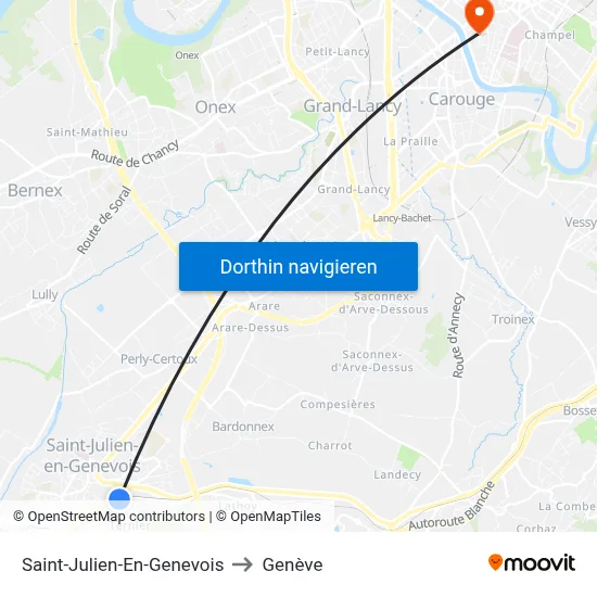 Saint-Julien-En-Genevois to Genève map