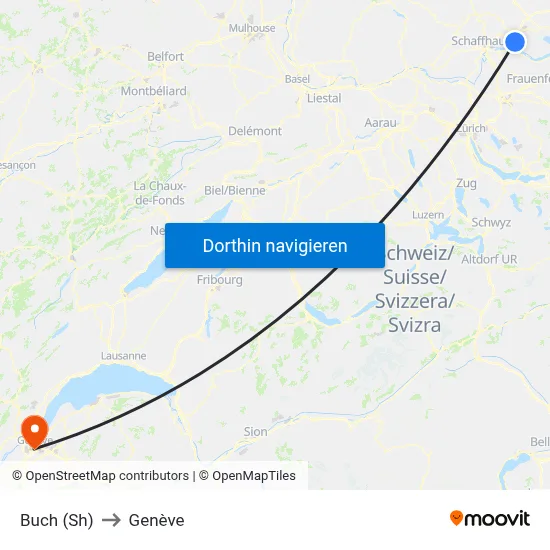Buch (Sh) to Genève map