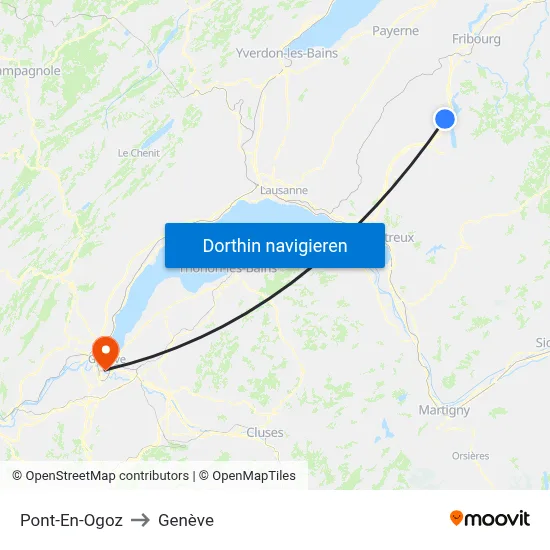 Pont-En-Ogoz to Genève map