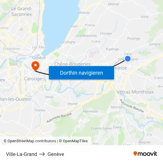 Ville-La-Grand to Genève map