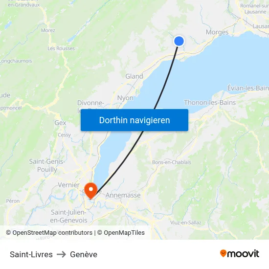 Saint-Livres to Genève map