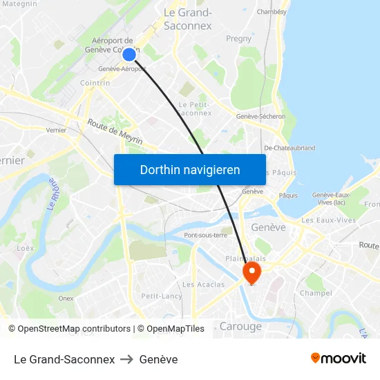 Le Grand-Saconnex to Genève map