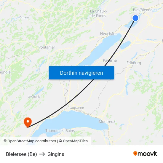 Bielersee (Be) to Gingins map