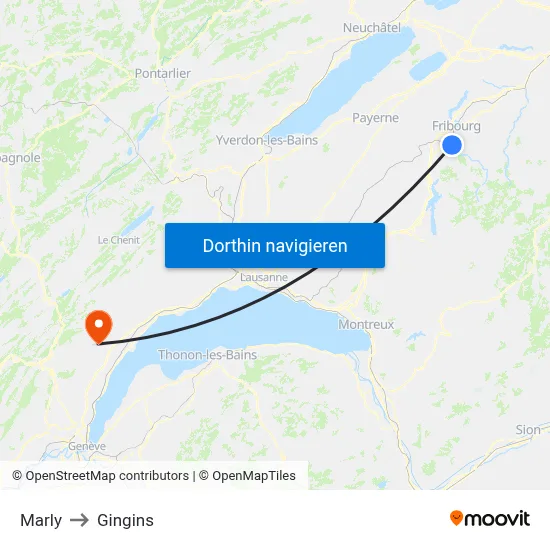 Marly to Gingins map