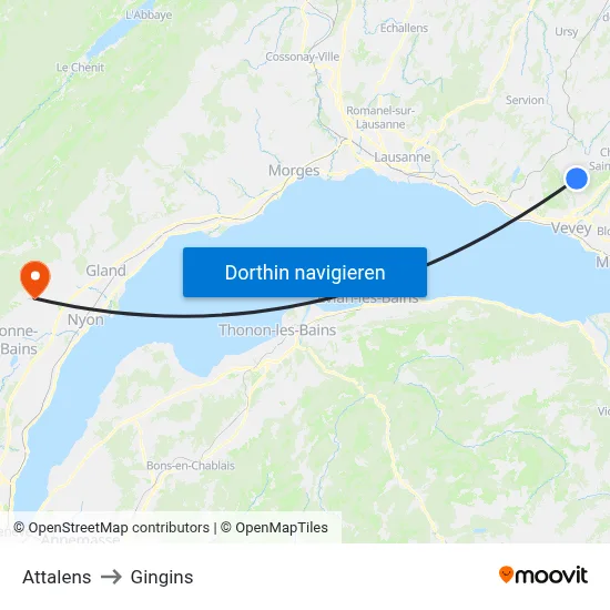 Attalens to Gingins map