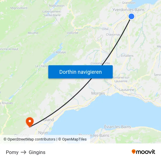 Pomy to Gingins map