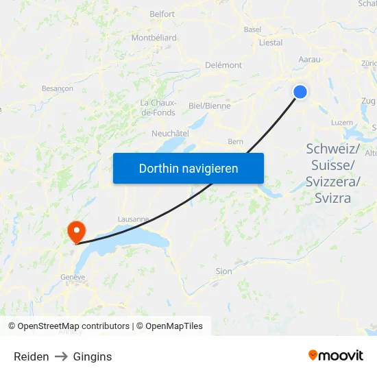 Reiden to Gingins map