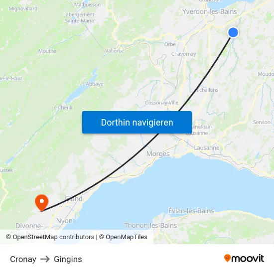 Cronay to Gingins map