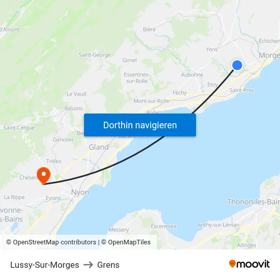 Lussy-Sur-Morges to Grens map