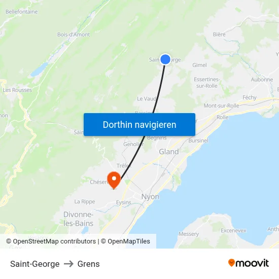 Saint-George to Grens map