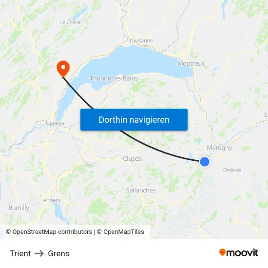 Trient to Grens map