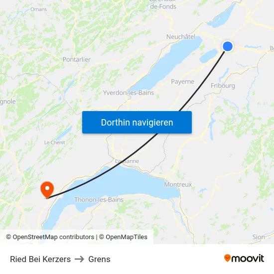Ried Bei Kerzers to Grens map