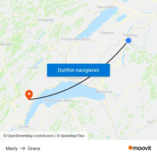 Marly to Grens map