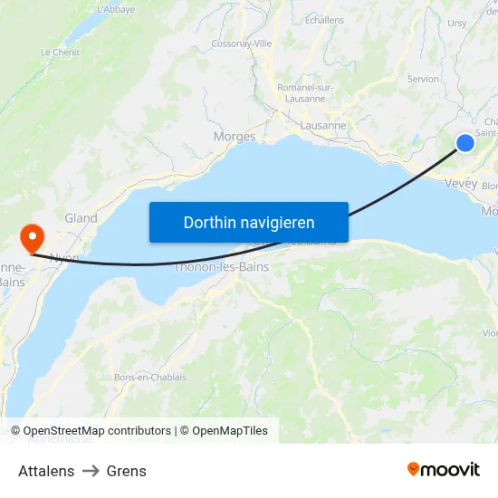 Attalens to Grens map