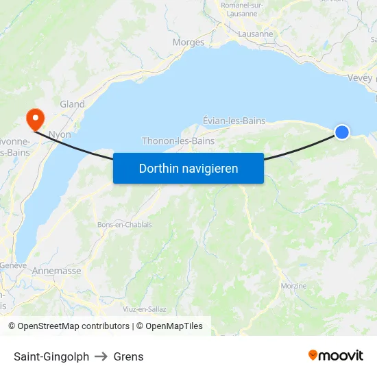 Saint-Gingolph to Grens map