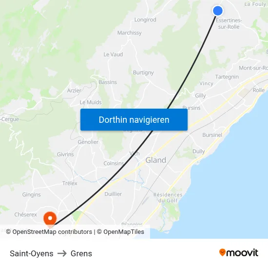 Saint-Oyens to Grens map