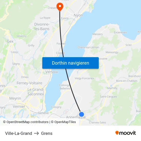 Ville-La-Grand to Grens map