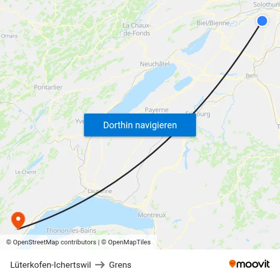 Lüterkofen-Ichertswil to Grens map