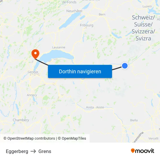 Eggerberg to Grens map