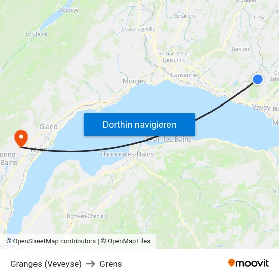 Granges (Veveyse) to Grens map