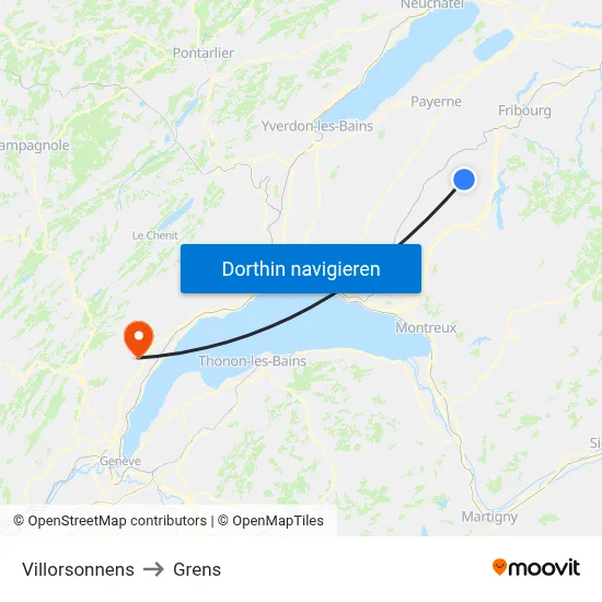 Villorsonnens to Grens map