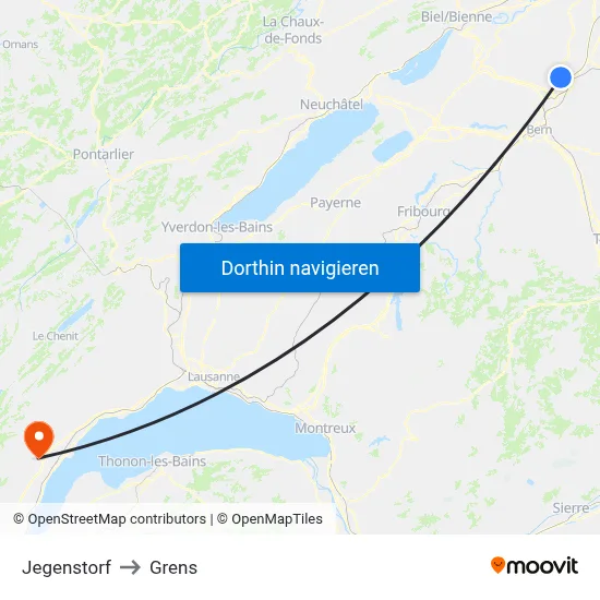 Jegenstorf to Grens map