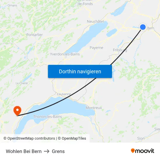 Wohlen Bei Bern to Grens map