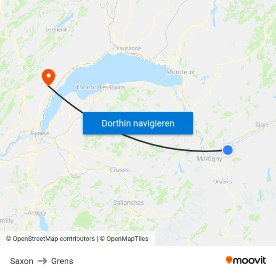 Saxon to Grens map