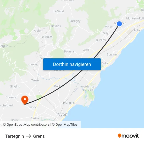 Tartegnin to Grens map