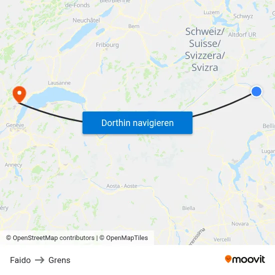 Faido to Grens map