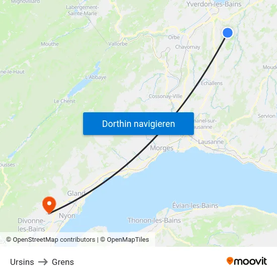 Ursins to Grens map