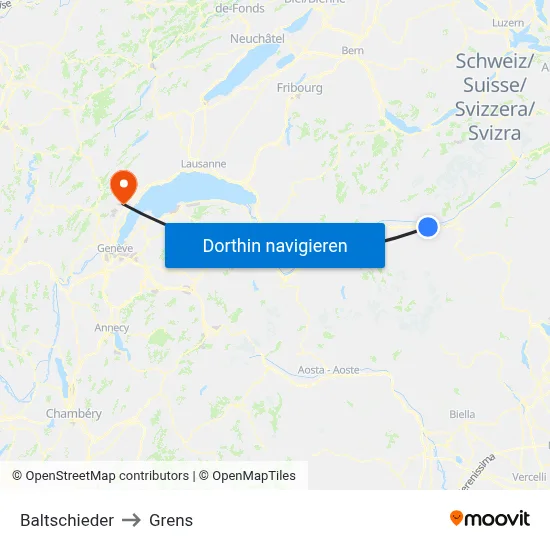 Baltschieder to Grens map