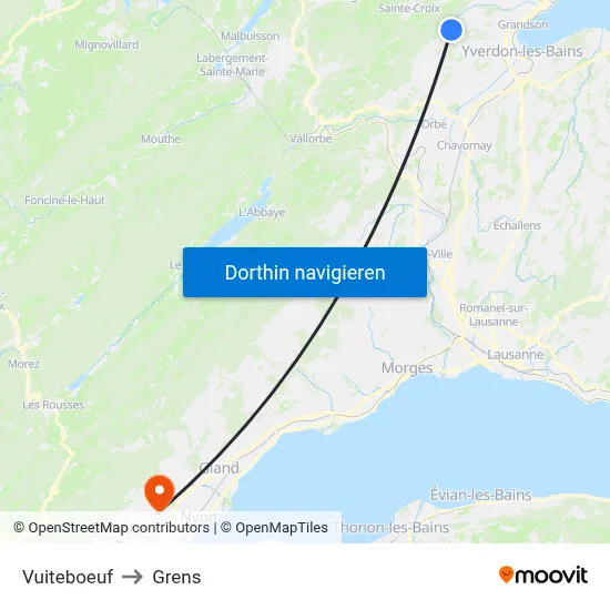 Vuiteboeuf to Grens map
