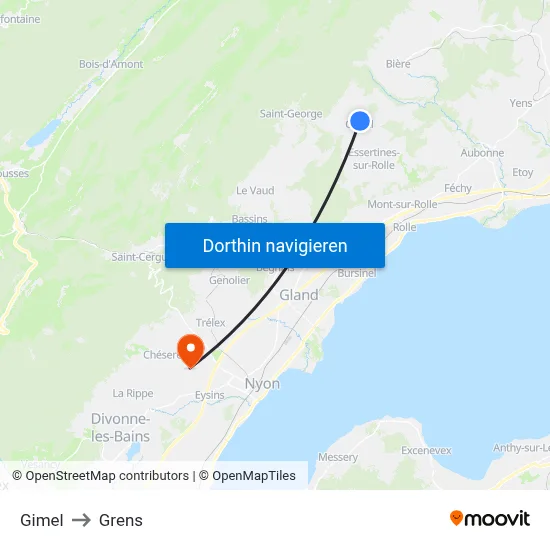 Gimel to Grens map