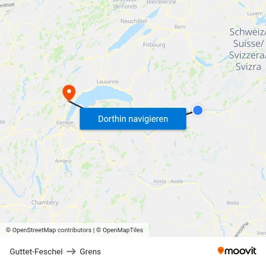 Guttet-Feschel to Grens map