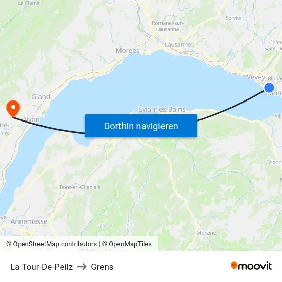 La Tour-De-Peilz to Grens map