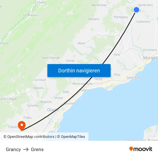 Grancy to Grens map