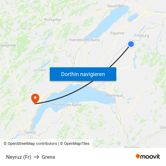 Neyruz (Fr) to Grens map