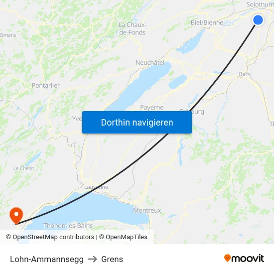 Lohn-Ammannsegg to Grens map